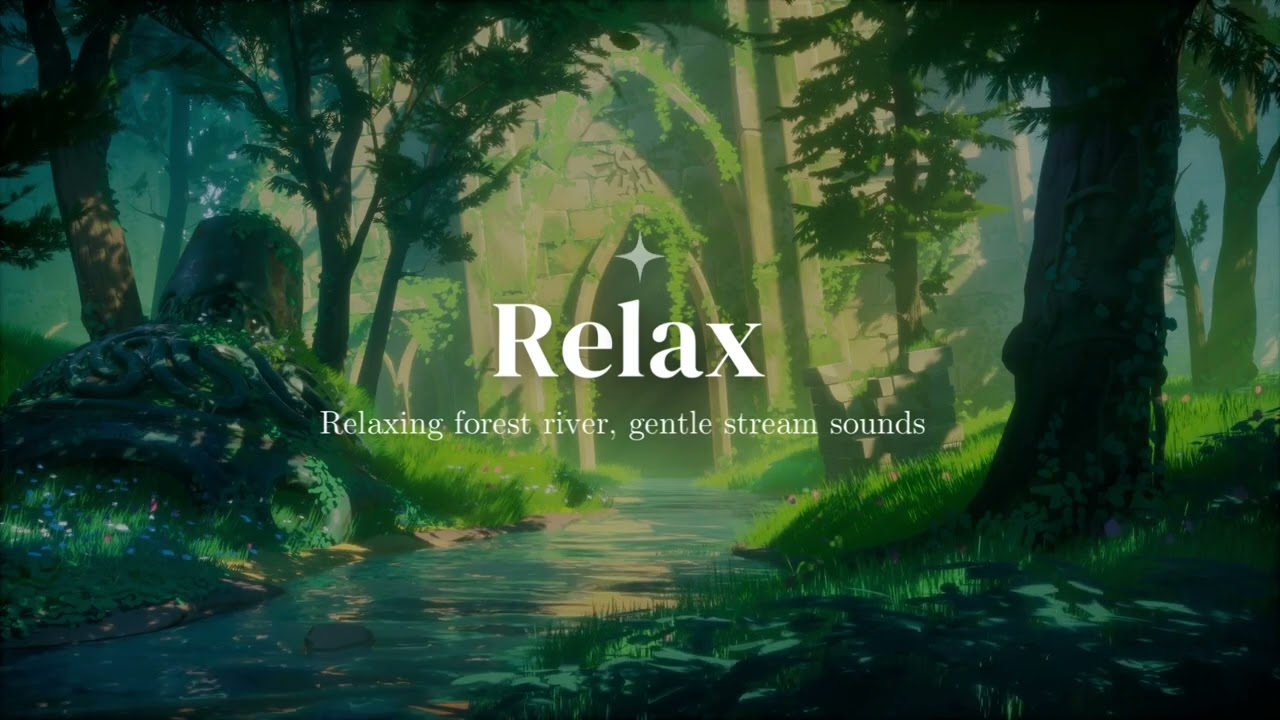 Relaxing Stream Sounds 1 HOUR Natural Water Ambience