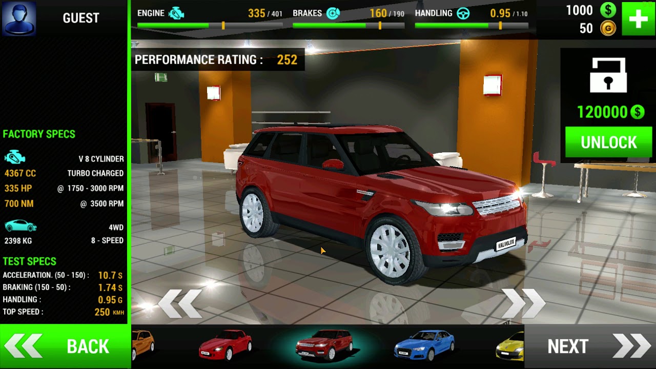 Racing Limits All Cars/Car List