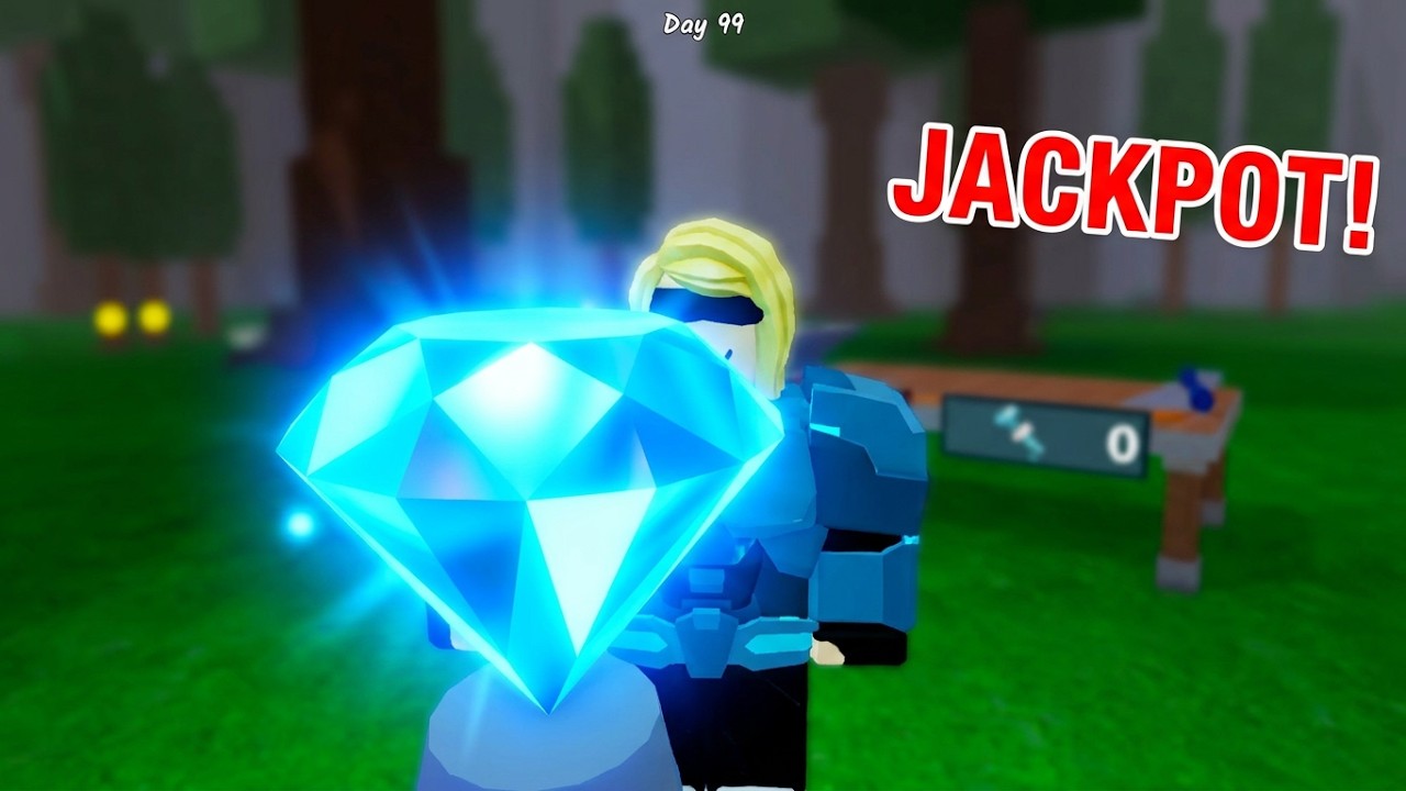 We Collected a Lot of Diamonds 💎 During 99 Nights in The Forest