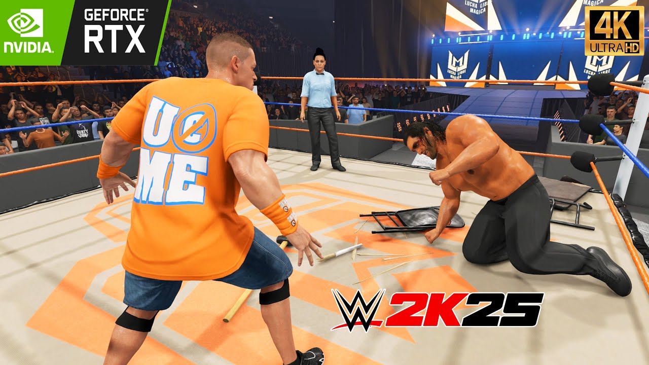 WWE 2K25 : This Match Was BRUTAL! John Cena vs Great Khali - Extreme Rules Match  (4K60fs)