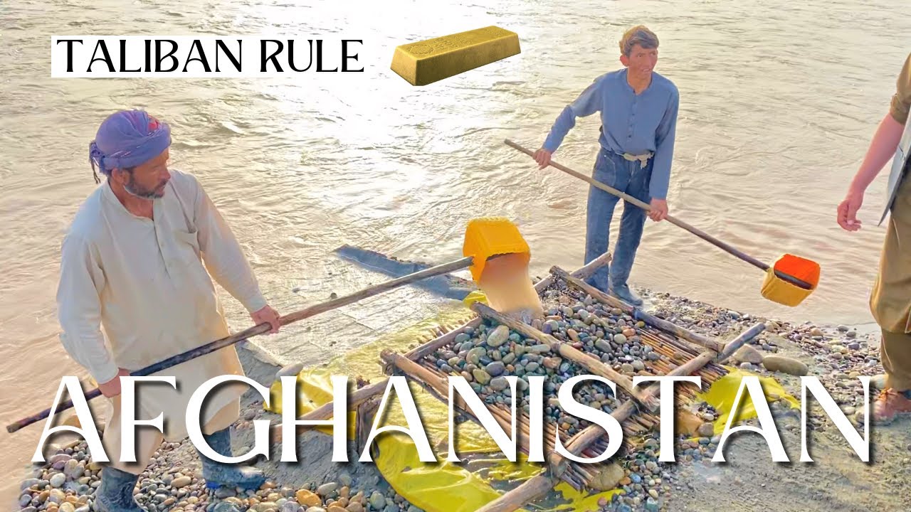 Afghan gold prospectors on the Panj river in Tajikistan
