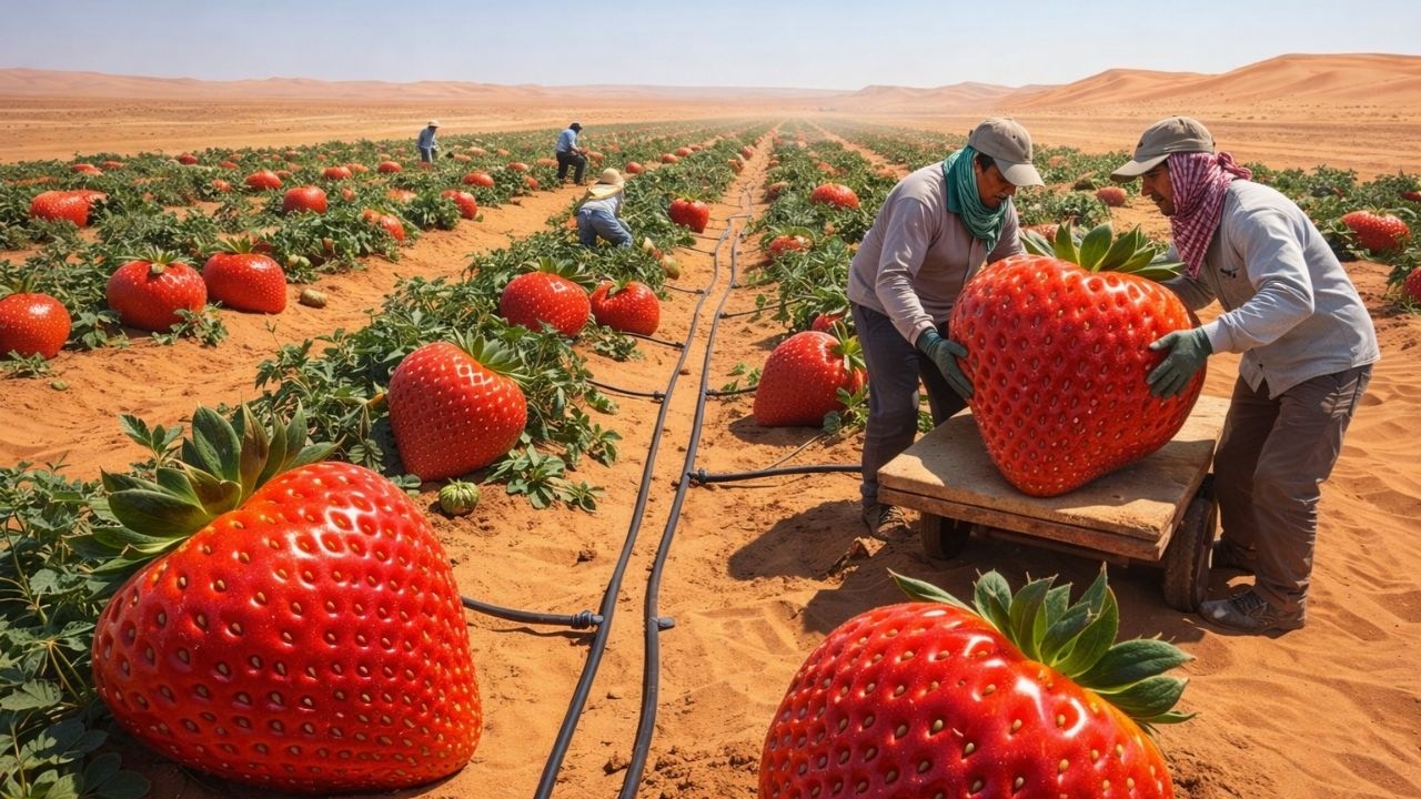 Inacreditável! Cultivaram morangos no deserto árido - Os resultados surpreenderam o mundo todo