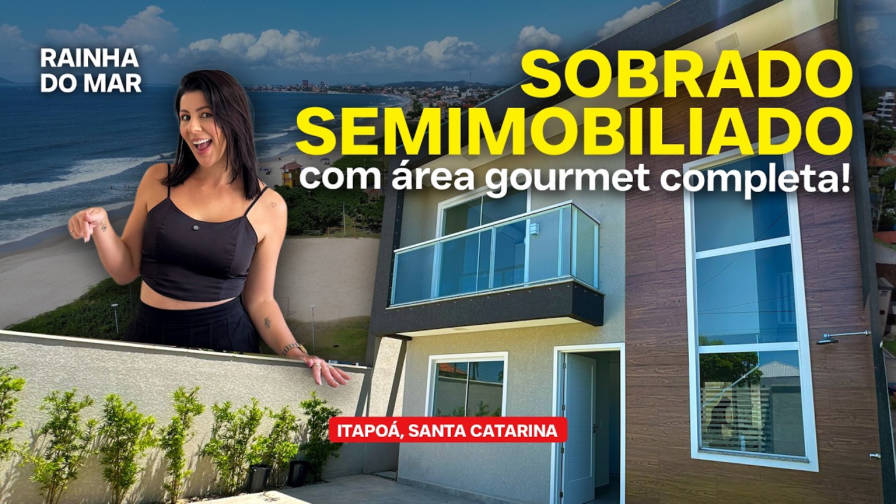 🏡 SOBRADO Semimobiliado À VENDA no Rainha | 600m do Mar + Área Gourmet