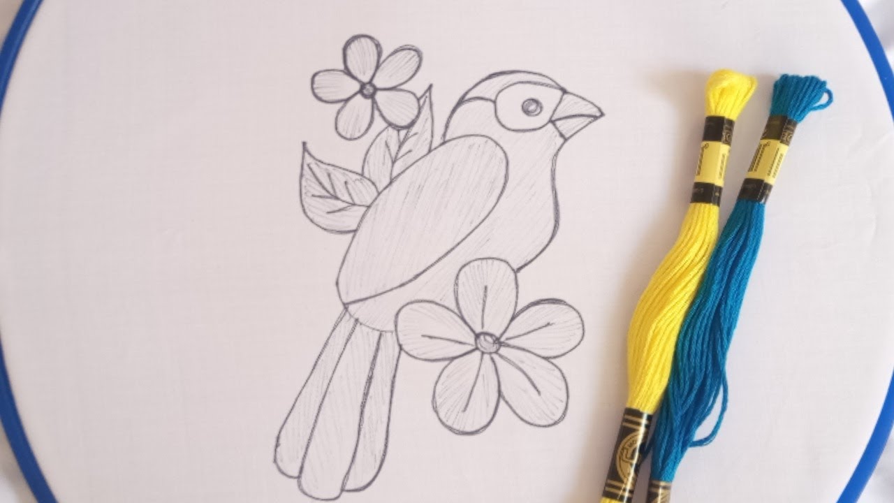 Hand embroidery design of a bird using very simple stitches l  Beautiful parrot 🦜embroidery