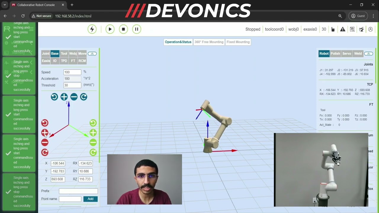 Devonics Automation - Fairino Cobot - Robotic Arm - User Interface Quick Tour!