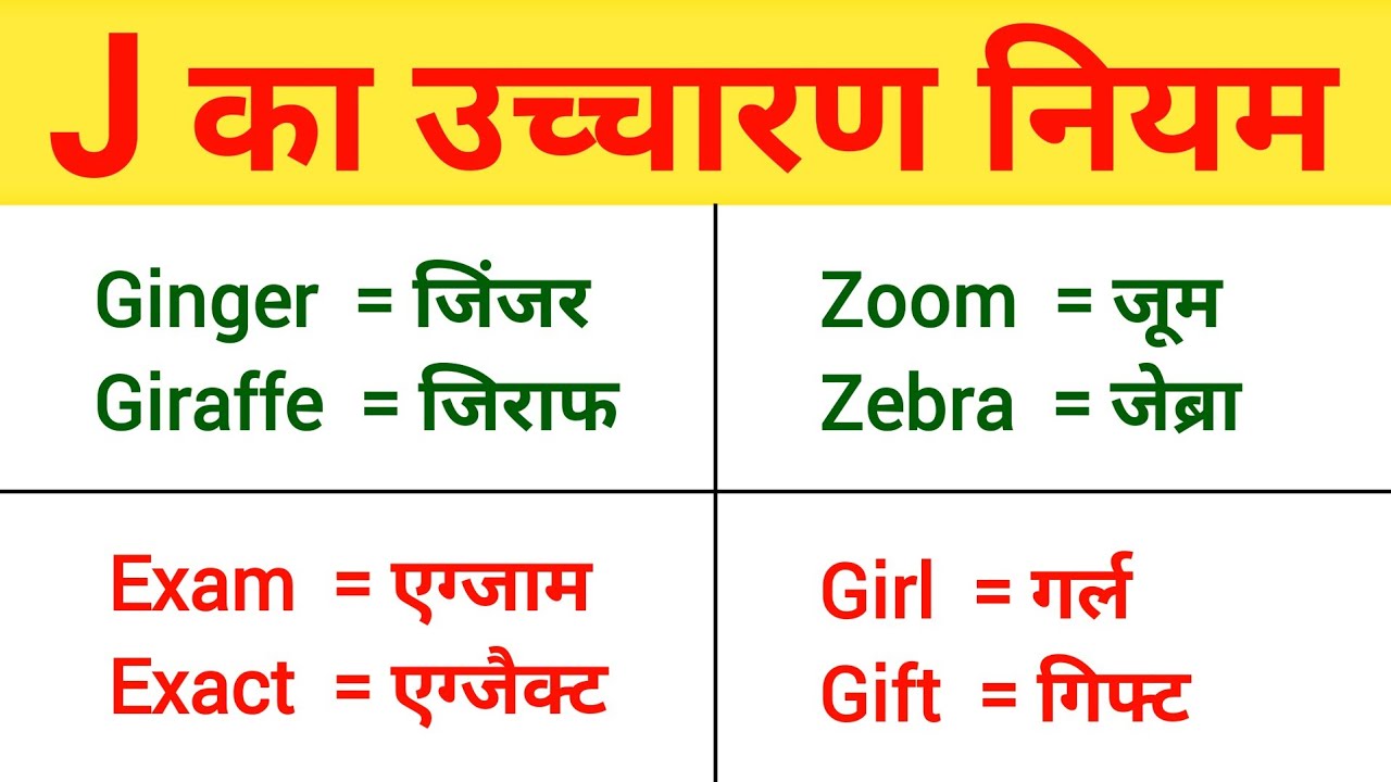 J का उच्चारण क्या होता है ? | J ka Uchcharan | Pronunciation Rules | learn english