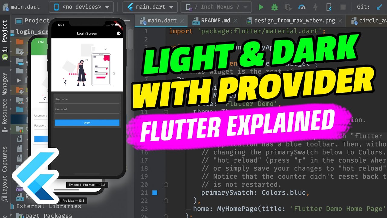 Light and Dark Theme with Provider - Flutter Explained - Level: Medium