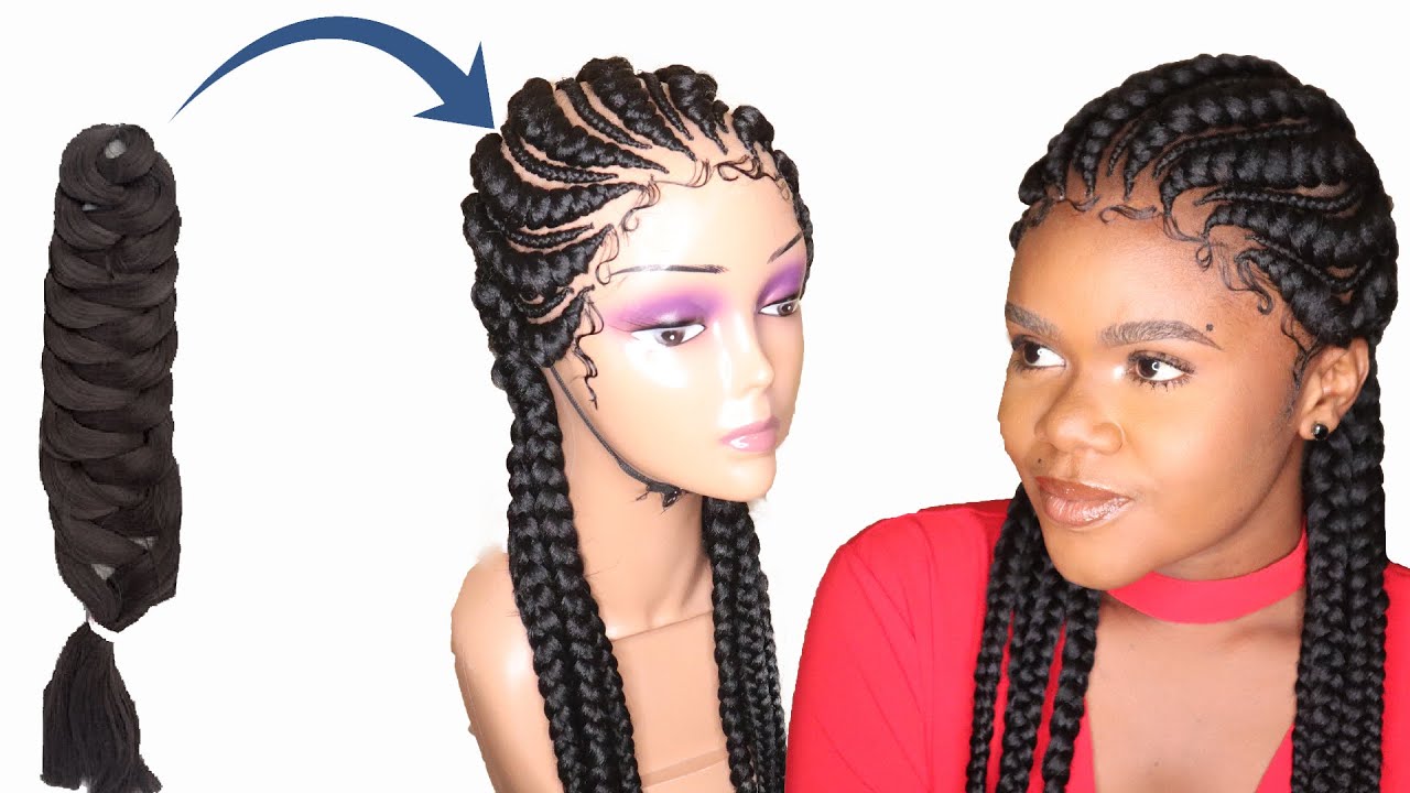 How To Make Braided Wig Using Expression Braid Extension -No Closure Wig