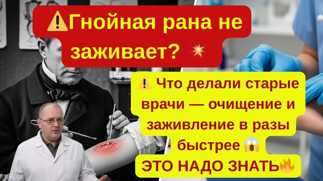 ⚠️ Гнойная рана не заживает Что делали старые врачи — очищение и заживление в разы быстрее 🔥
