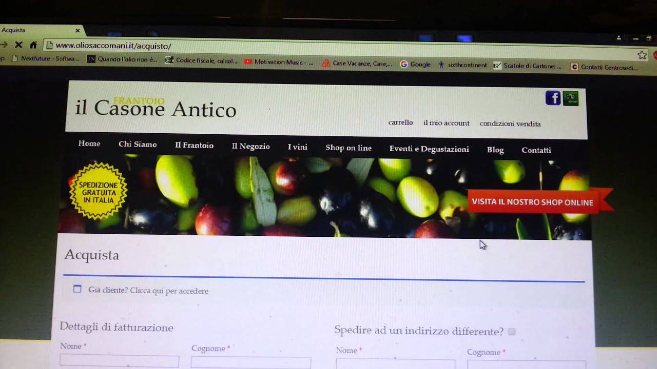 Tutorial per acquistare dal sito www.oliosaccomani.it