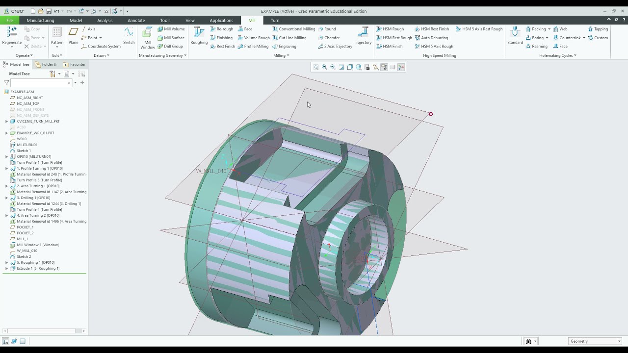 5. PTC Creo 8.0- Start of Milling