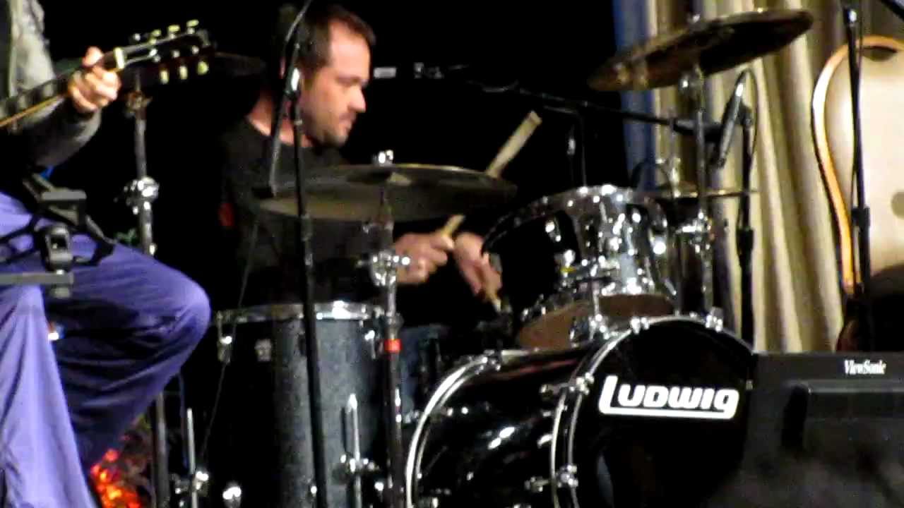 Mark Sheppard playing the drums