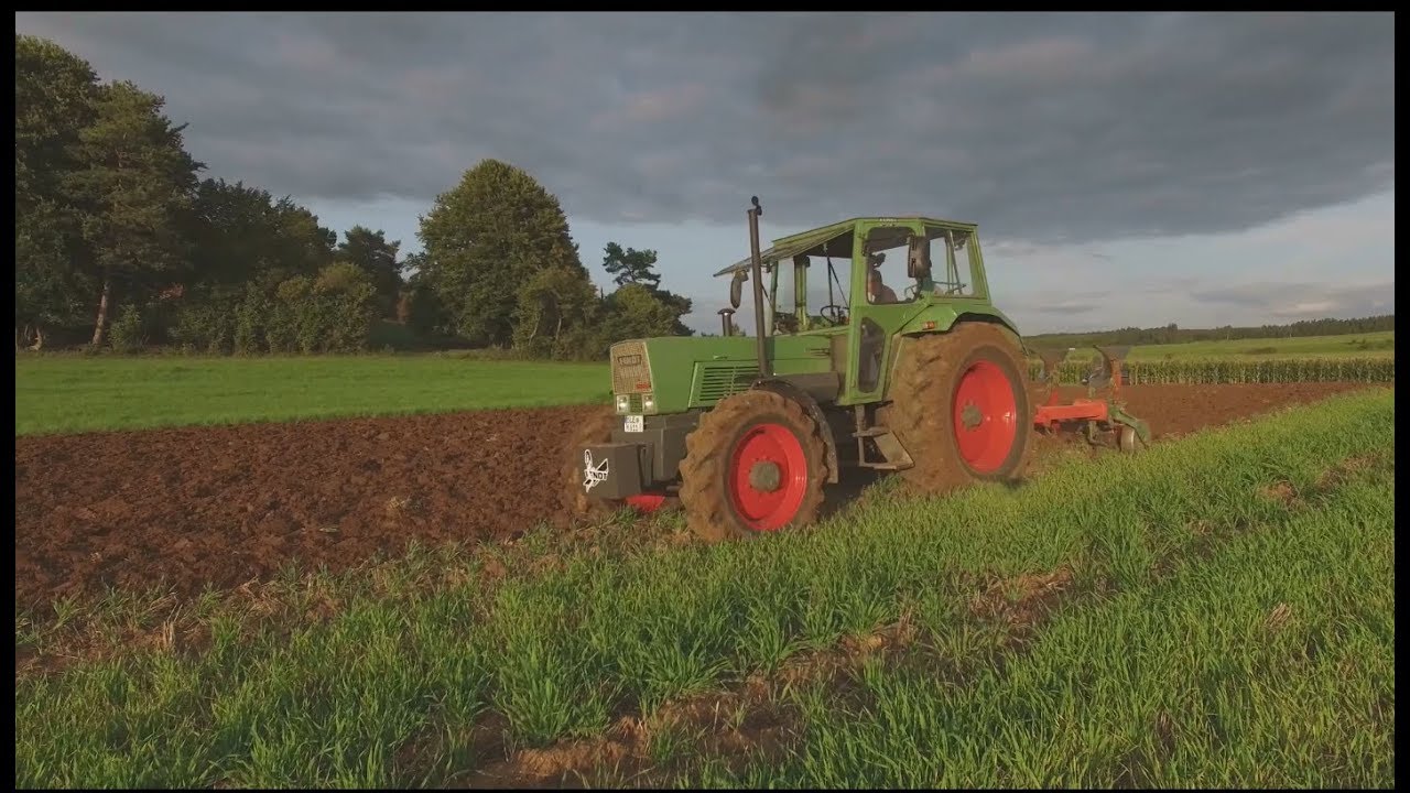 Fendt Favorit 611s beim Pflügen mit Kverneland [GoPro/DJI]