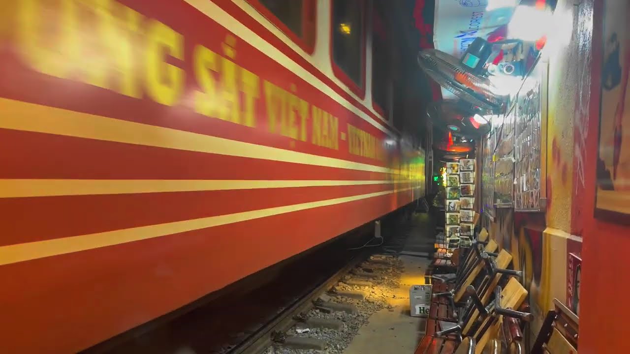 Train Street Night Train. 4K, HDR.