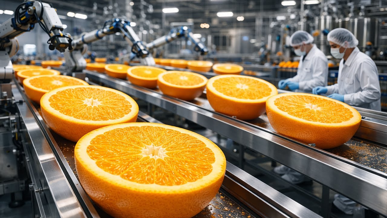How Orange Juice Is Made in a Modern Factory | From Fresh Oranges to Bottled Perfection