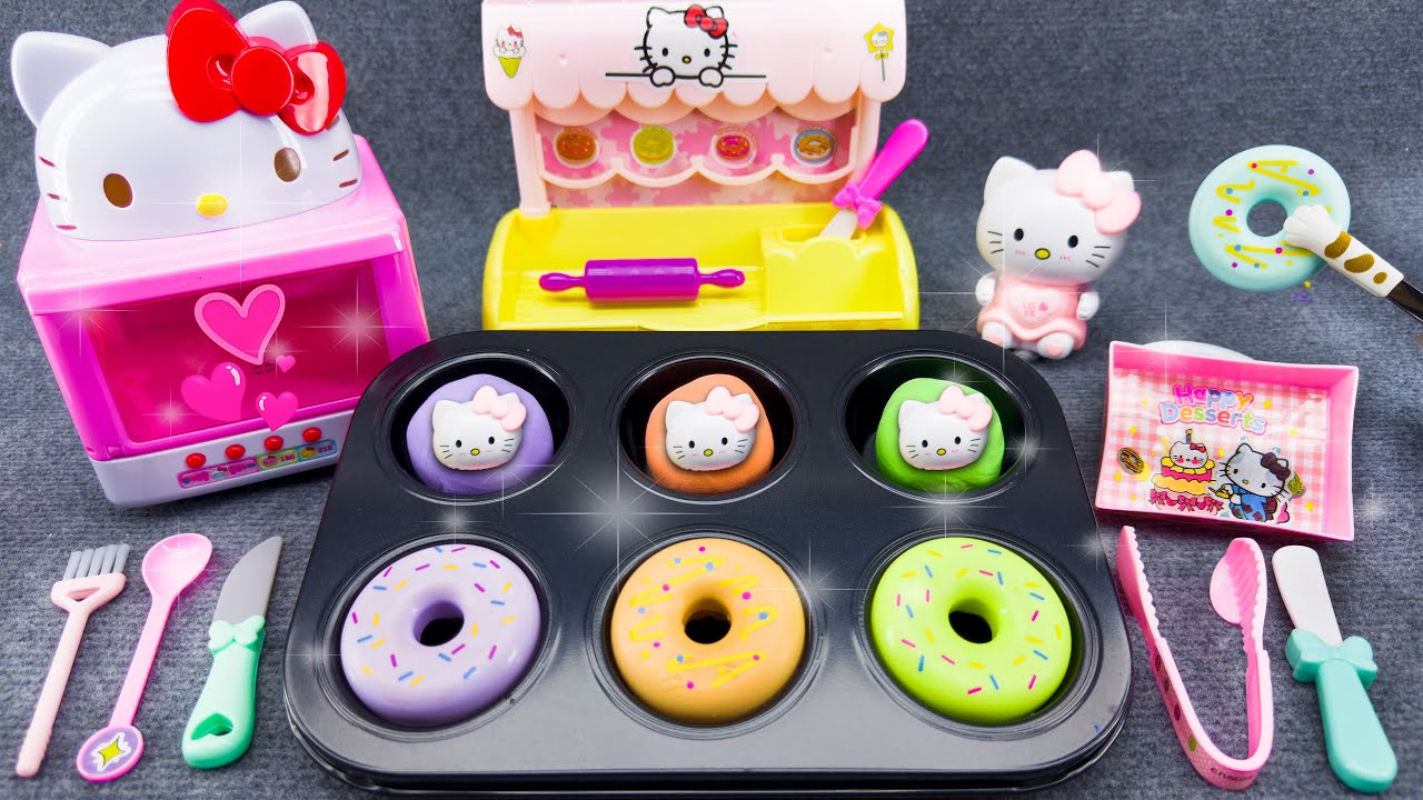 61 Minutes Satisfying Unboxing Hello Kitty Donut Baking Set, Dessert Toys Review ASMR