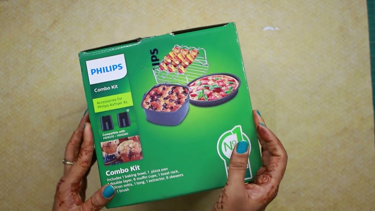 Philips Airfryer Combo Accessory Kit- Bake, Grill, Fry, Toast! Works with HD9270, HD9280, NA352
