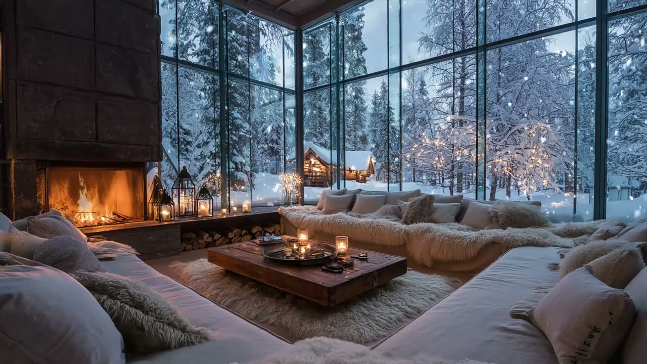 Warm Fireplace | Relaxing Piano Music & Crackling Fire for Sleep and Calm | Piano Relaxing Soothing