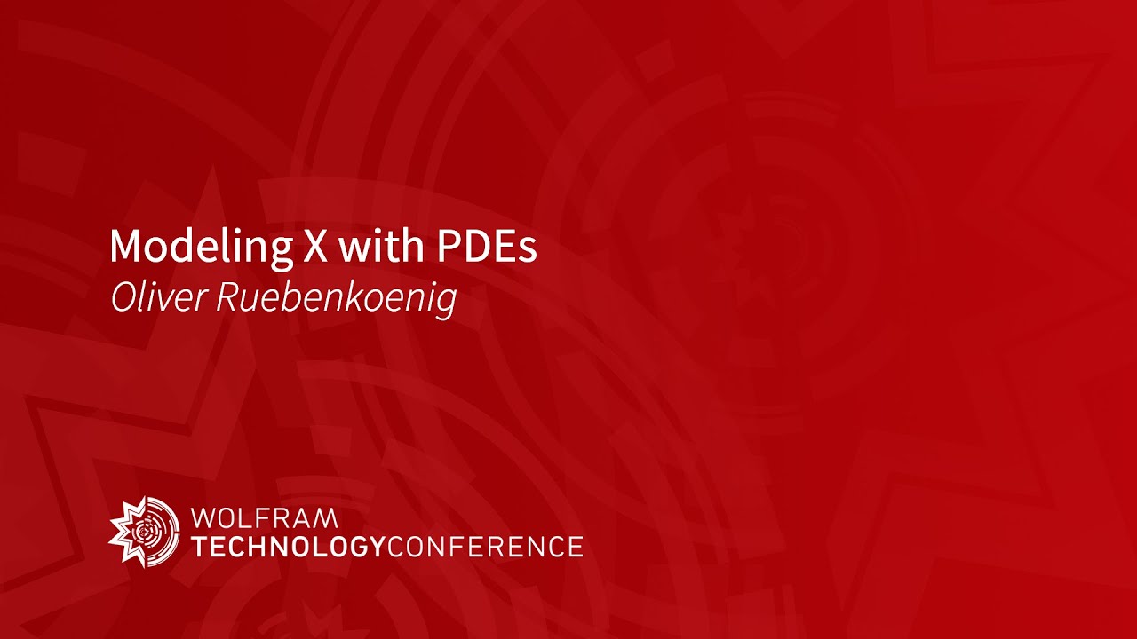 Modeling X with PDEs