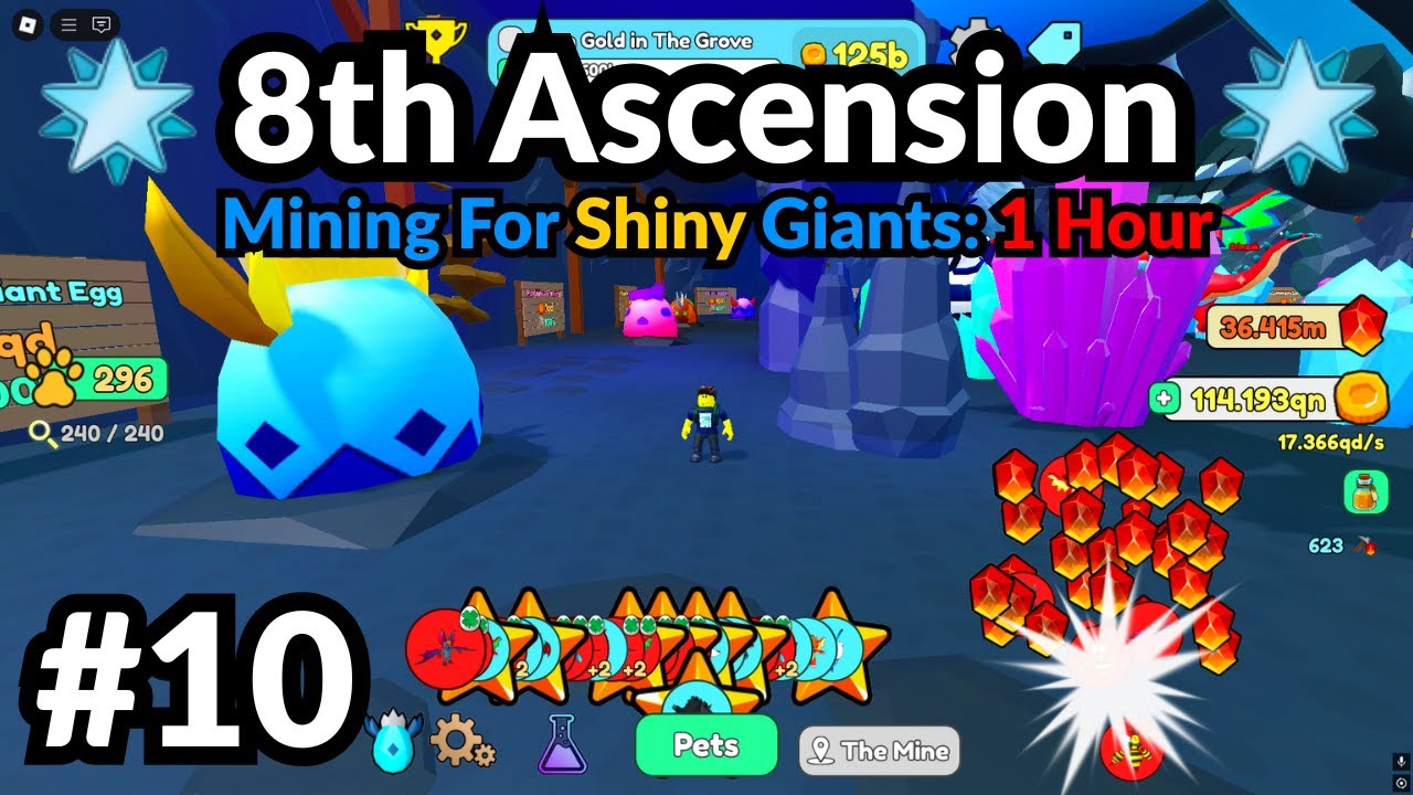 Roblox Collect All Pets | Mining For Shiny Giants: Day 37 (8th Ascension) Ft. Willow