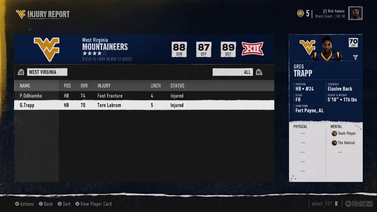 BIGXII🏈📺🎬🆓.99 ⏱️1:00 | OCT 13_2K29  WVU 2-3(0-1) @ Oklahoma State 3-2(1-1)