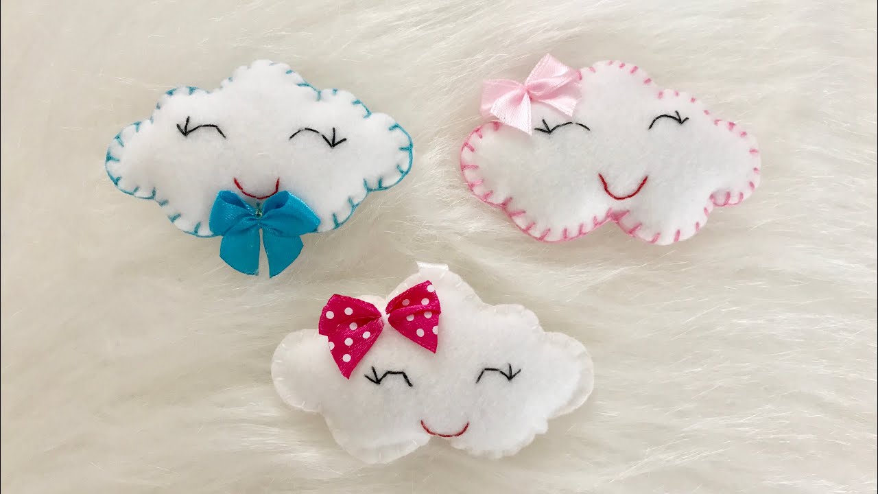 Como fazer nuvem feltro / lembrancinha chuva de amor - DIY