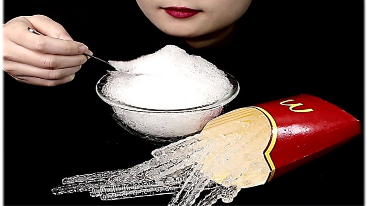 ASMR Eat Ice|  Fries Ice & Shavedice Tutorial  | 氷を食べる音  Thánh Ăn Đá  얼음소리  Buz Yemek Satisfying