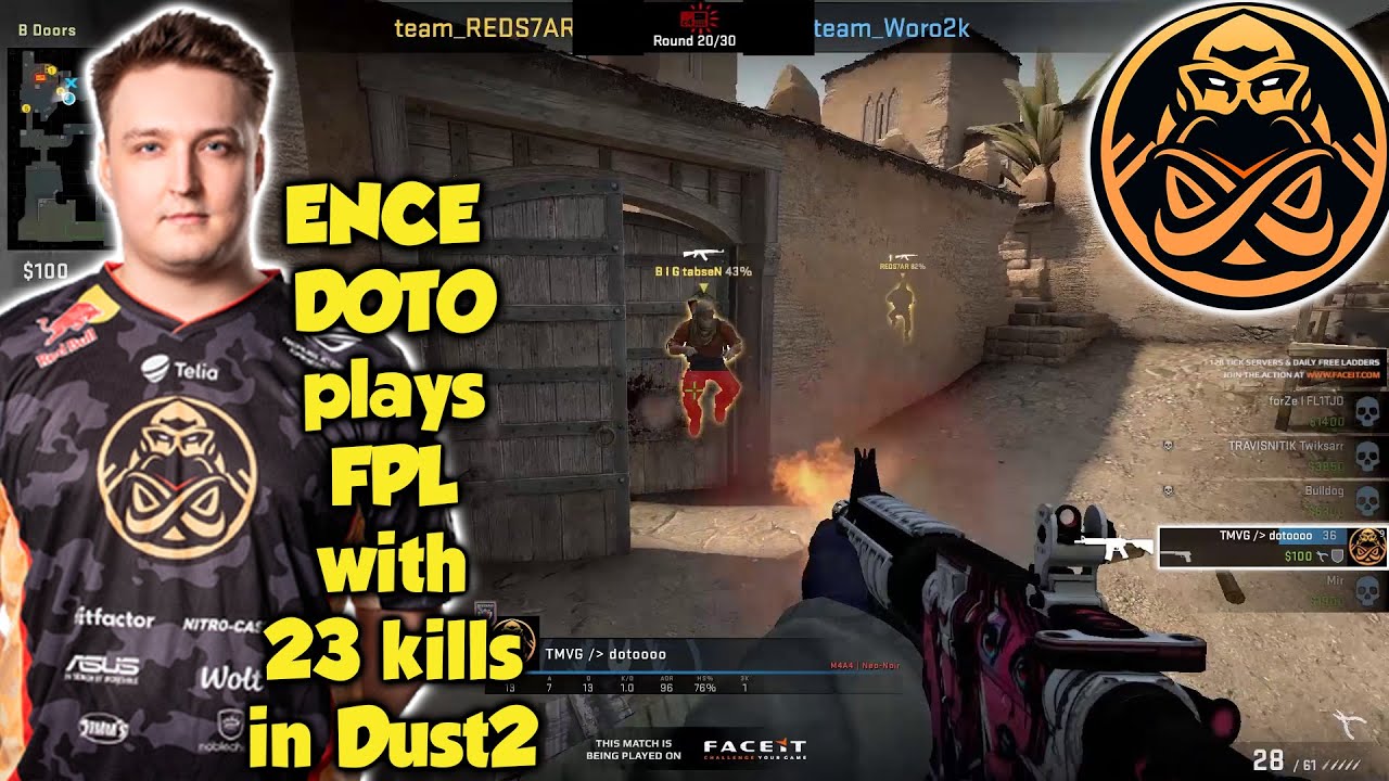 ENCE DOTO plays FPL with 23 kills in Dust2
