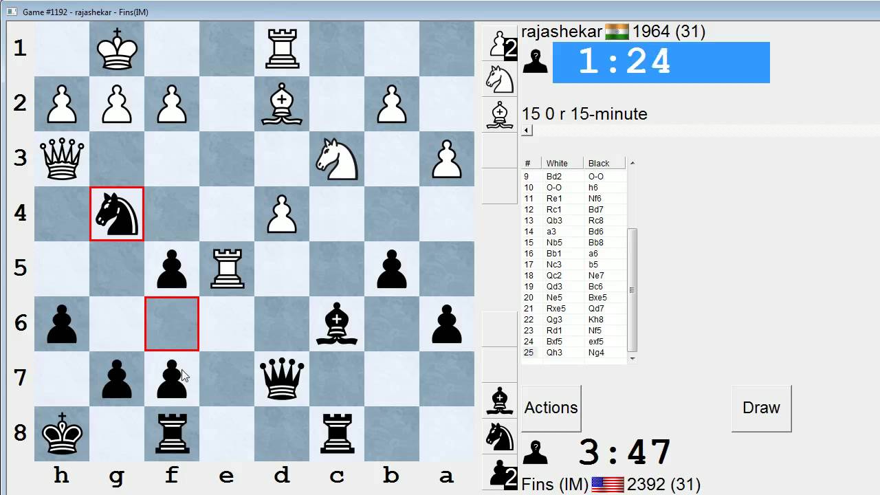 Standard Chess #161: rajashekar vs. IM Bartholomew (Caro-Kann Defense)