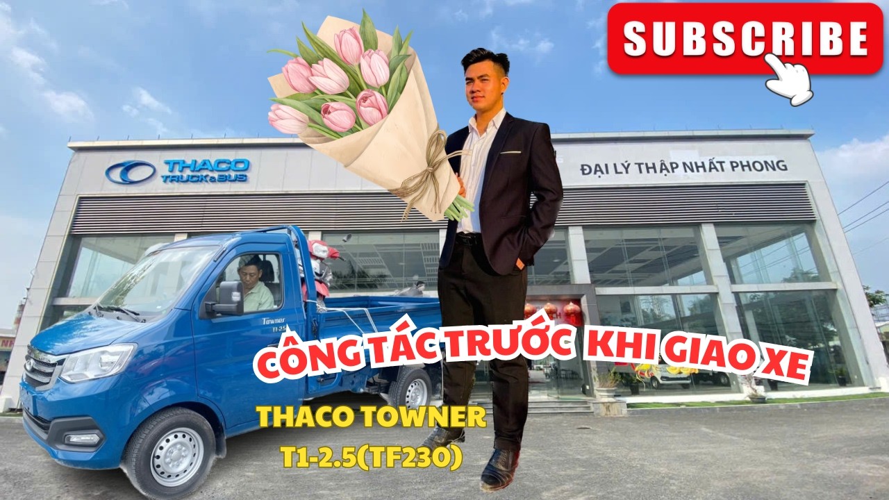 Rửa Xe Bàn Giao Cho Khách THACO TOWNER T1-2.5(TF230) Thùng Lửng - Tải 990Kg| Phước Xe Tải Đồng Tháp.