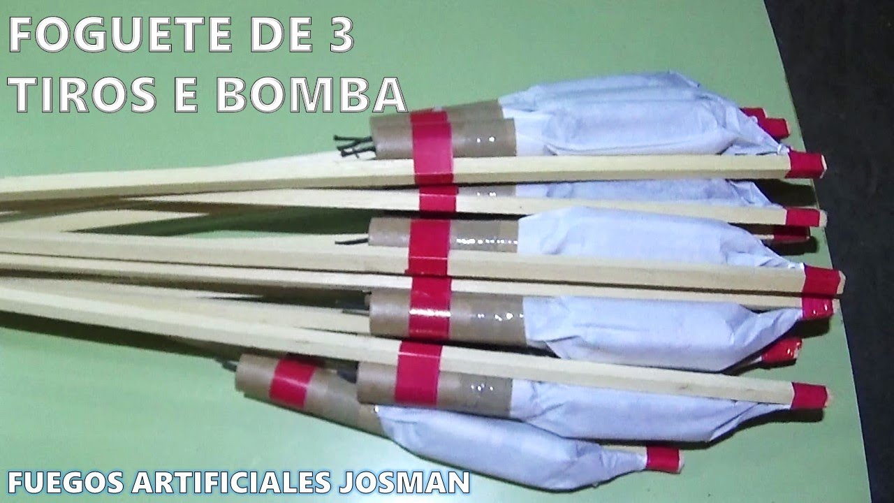 FOGUETE DE 3 TIROS E BOMBA - FUEGOS ARTIFICIALES JOSMAN
