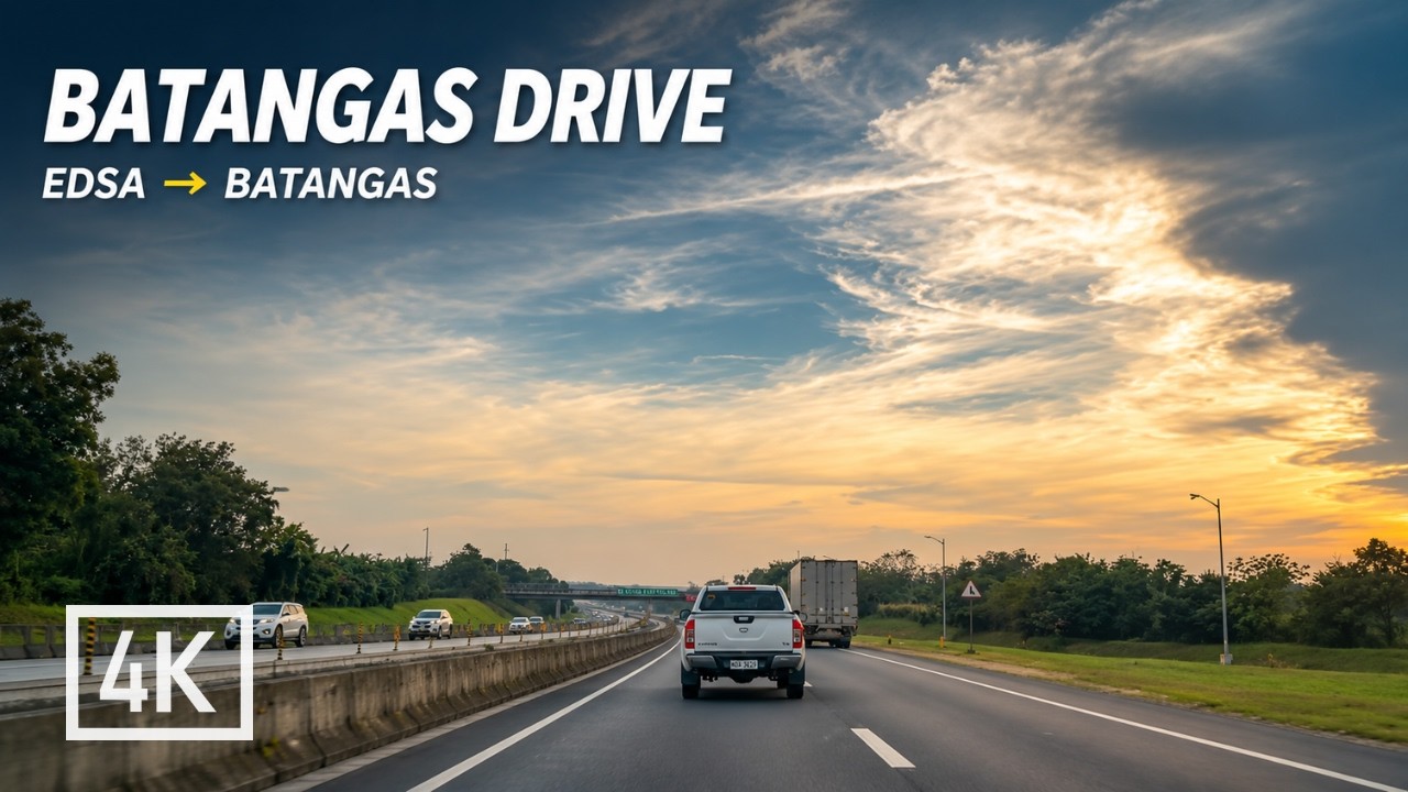 EDSA to Batangas Drive 🇵🇭 EDSA 大道一路向南｜开车去八达雁｜菲律宾真实路况 4K
