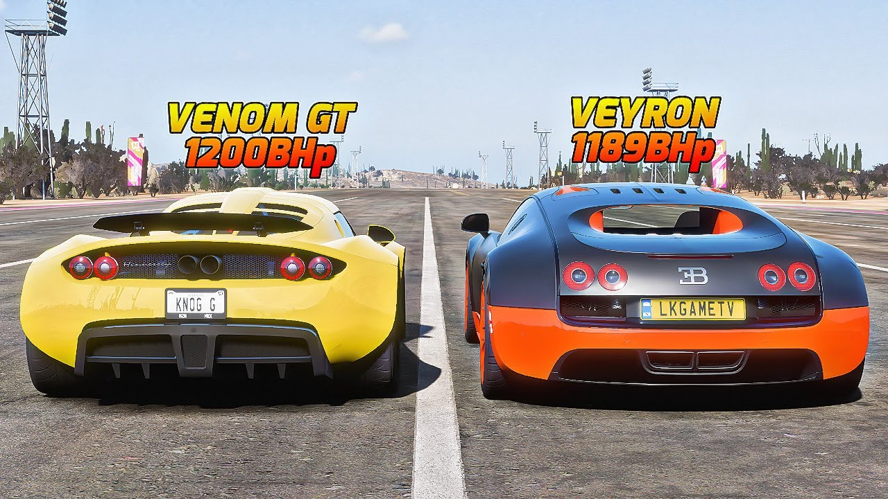 FH5 DRAG RACE - Bugatti Veyron vs Hennessey Venom GT