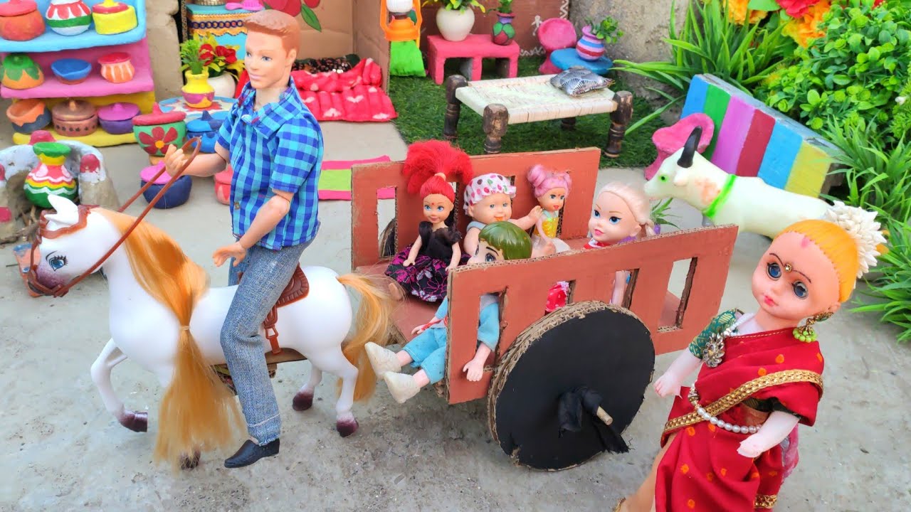 Barbie Doll All Day Routine In Indian Village/Radha Ki Kahani Part -160/Barbie Doll Bebtime Story||