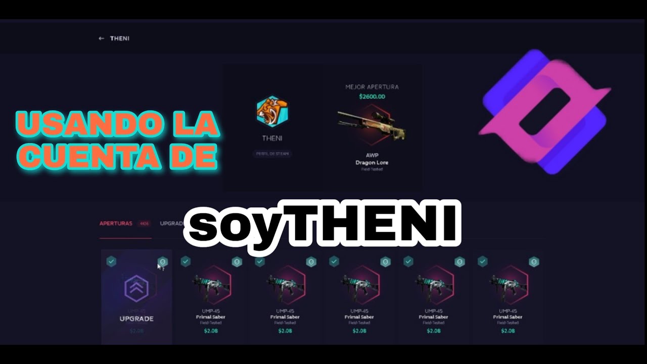 Uso la cuenta de soyTHENI para abrir cajas en SKINCLUB