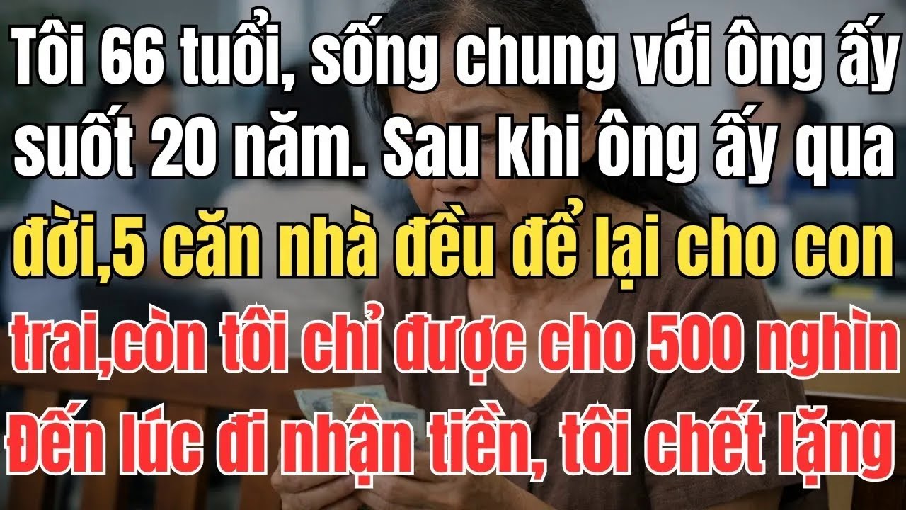 Sau khi chồng qua đời, 5 căn nhà đều để lại cho con trai, còn tôi chỉ được cho 500 nghìn đồng