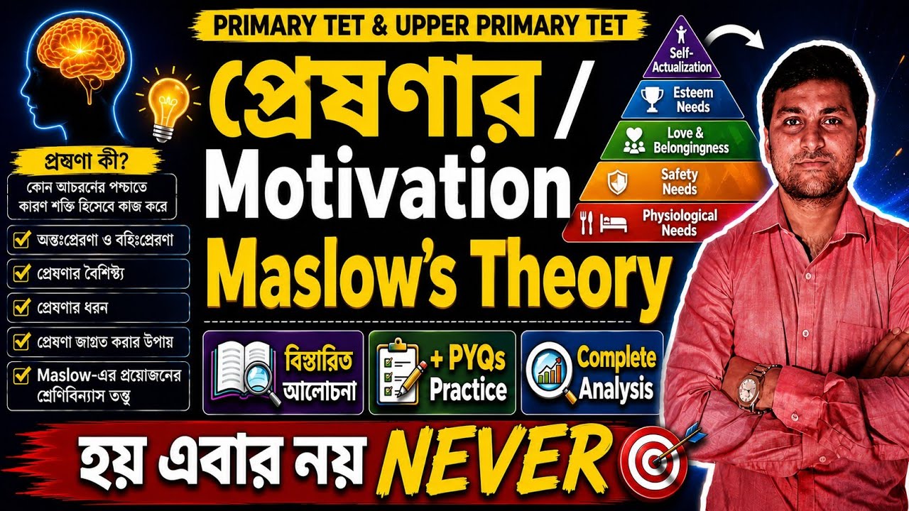 Motivation (প্রেষণা) Complete Class | CDP for Upper Primary TET | Intrinsic & Extrinsic Motivation
