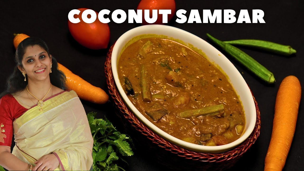 🔥🔥 South Indian COCONUT SAMBAR Recipe in Hindi | Authentic Kerala Sambar