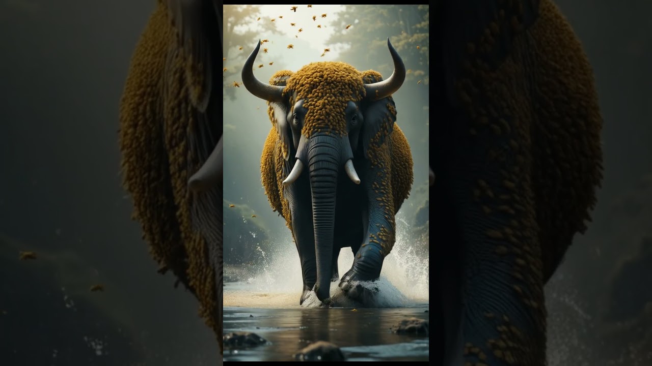 Millions of honey bee attacked on Elephant #rescue #bee