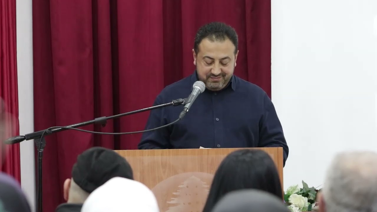 المهندس عيسى ضيا يرثي ابنه علي بكلمات من اعماق القلب في المدرسة الإنجيلية في صور 