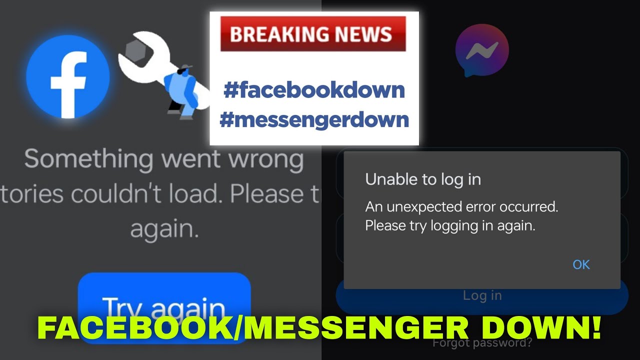 FACEBOOK/MESSENGER NOT WORKING TODAY! FACEBOOK DOWN BREAKING NEWS