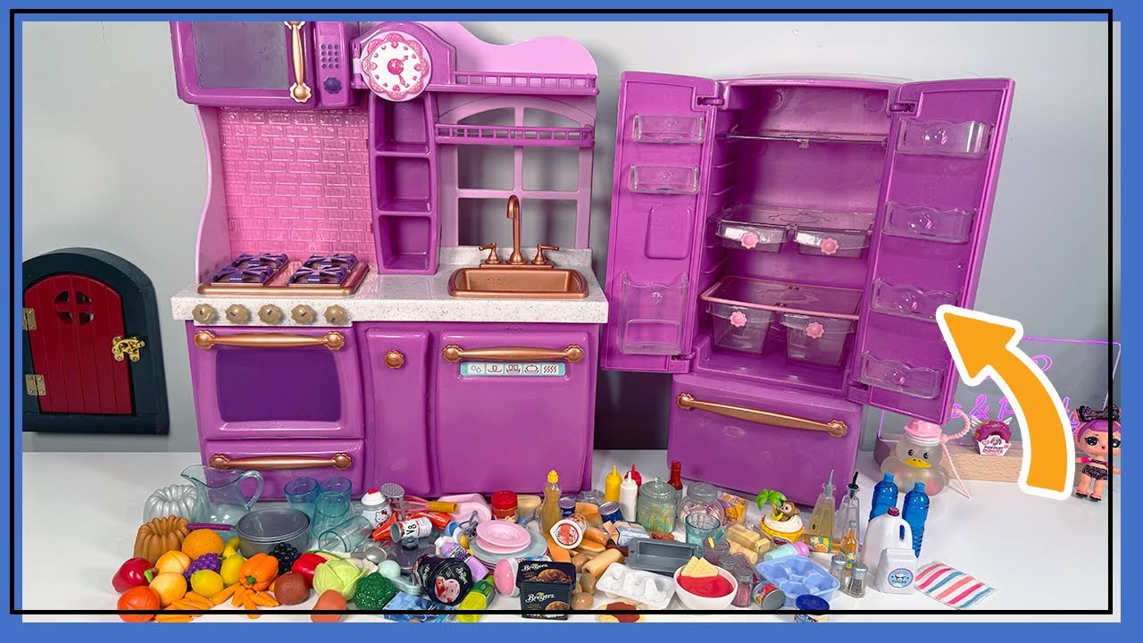 ASMR 🍳 Organizing my Purple Kitchen - Our Generation | Mini Food | No Talking