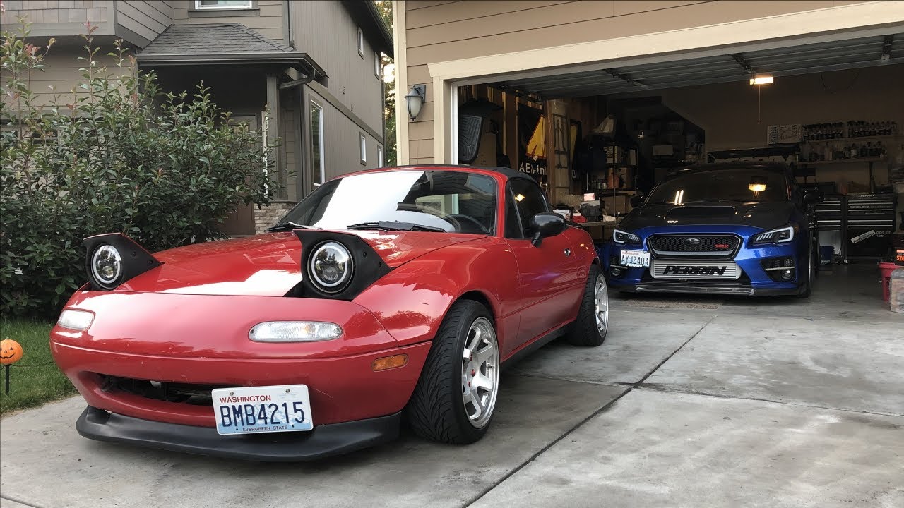 JEEP HEADLIGHTS IN A MIATA FROM AUXBEAM | MUST HAVE MAINTENANCE CAR ITEMS | NA MAZDA MIATA