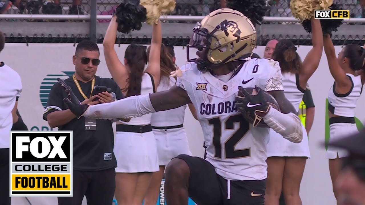 Colorado's Travis Hunter hauls in an UNREAL interception, strikes Heisman pose