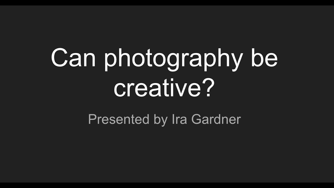 Can Photography Be Creative?