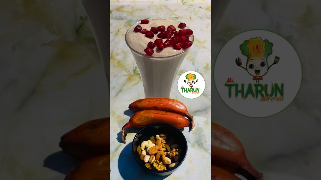 செவ்வாழை & நட்ஸ் மில்க் ஷேக் | Red Banana Milk Shake in Tamil | Mr.Tharun Kitchen #shorts