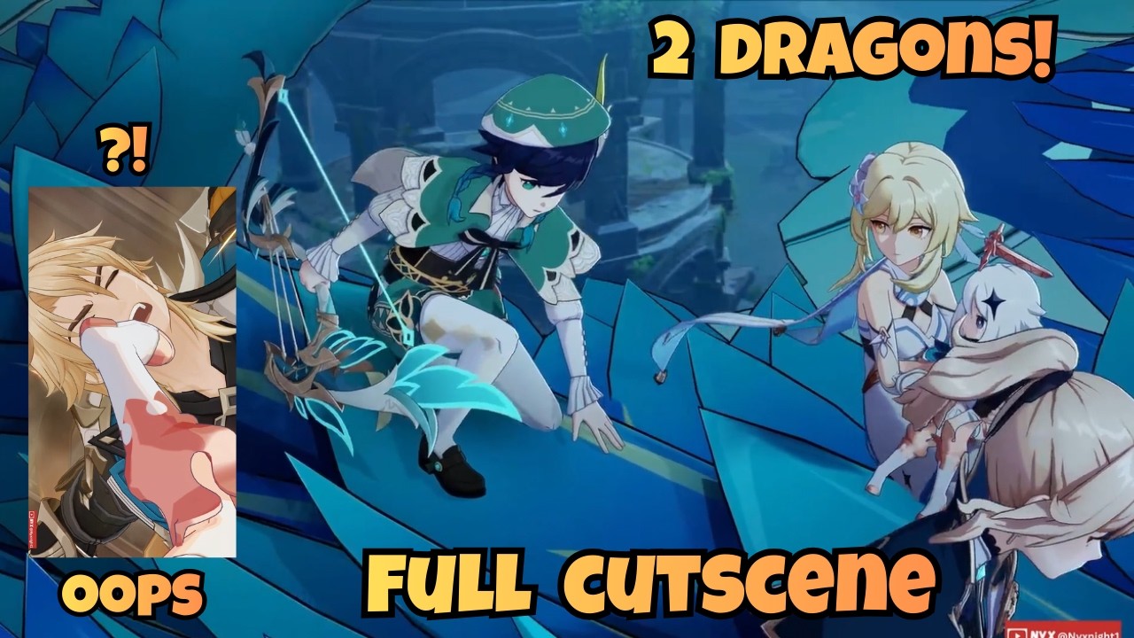 Dvalin and Friends Defeat Abyss Stormterror Cutscene EN Dub Lumine Version Genshin Impact