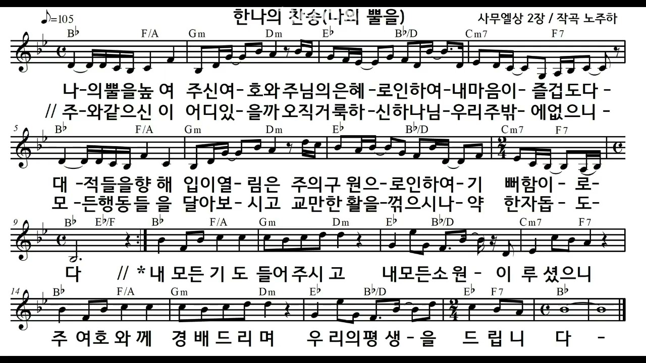 성령의 노래들(spiritual songs)시리즈(22). 한나의 찬송. 사무엘상2장. 작곡 노주하. singers 노주하,김정하,노상균. 세라핌뮤직, 찬양산교회, 찬양산문화센터.