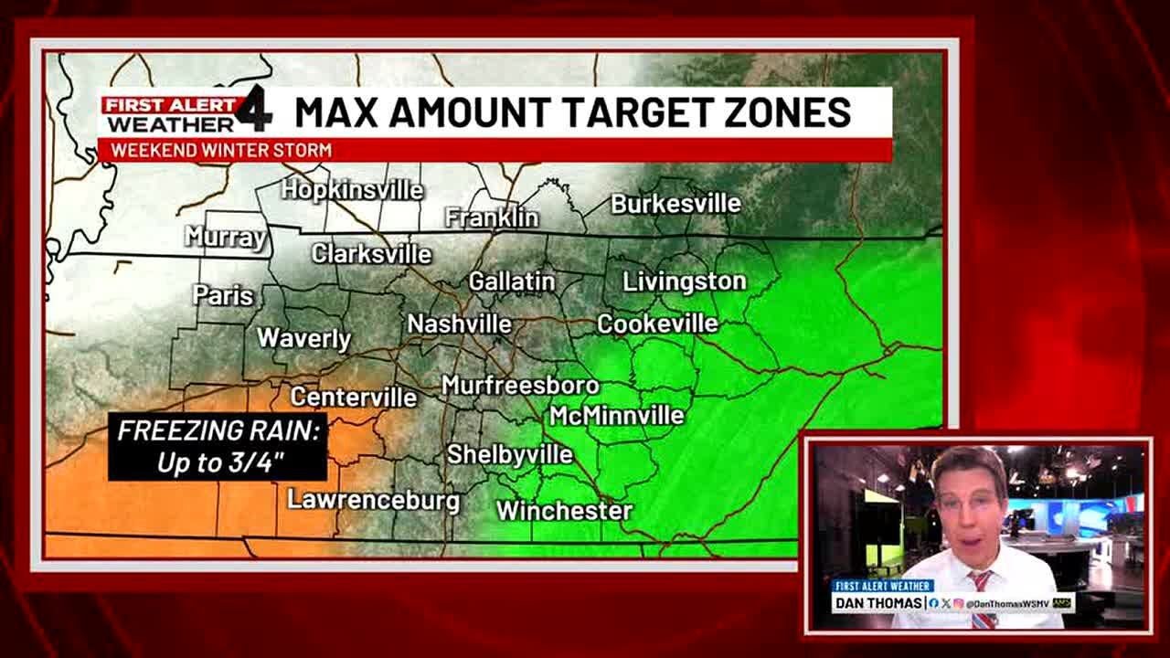 Which areas should see the most snow accumulation in TN