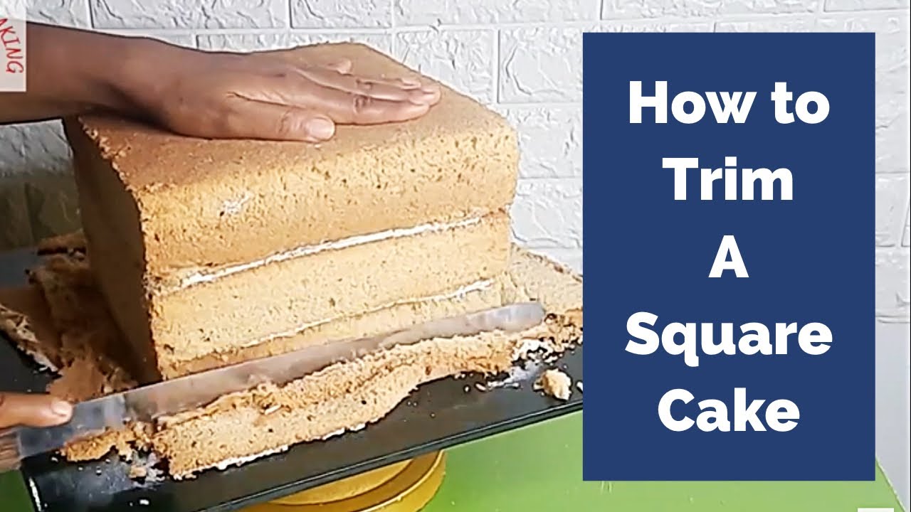 How to Trim a Square Cake Perfectly| Crumb coat a Square Cake